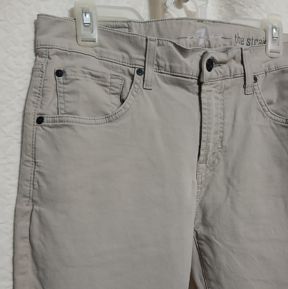 7 For All Mankind Men's Slim Fit Tan Jeans - Picture 3 of 9